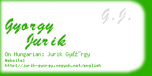 gyorgy jurik business card